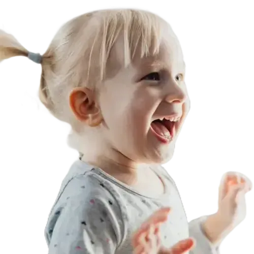 Excited child smiling